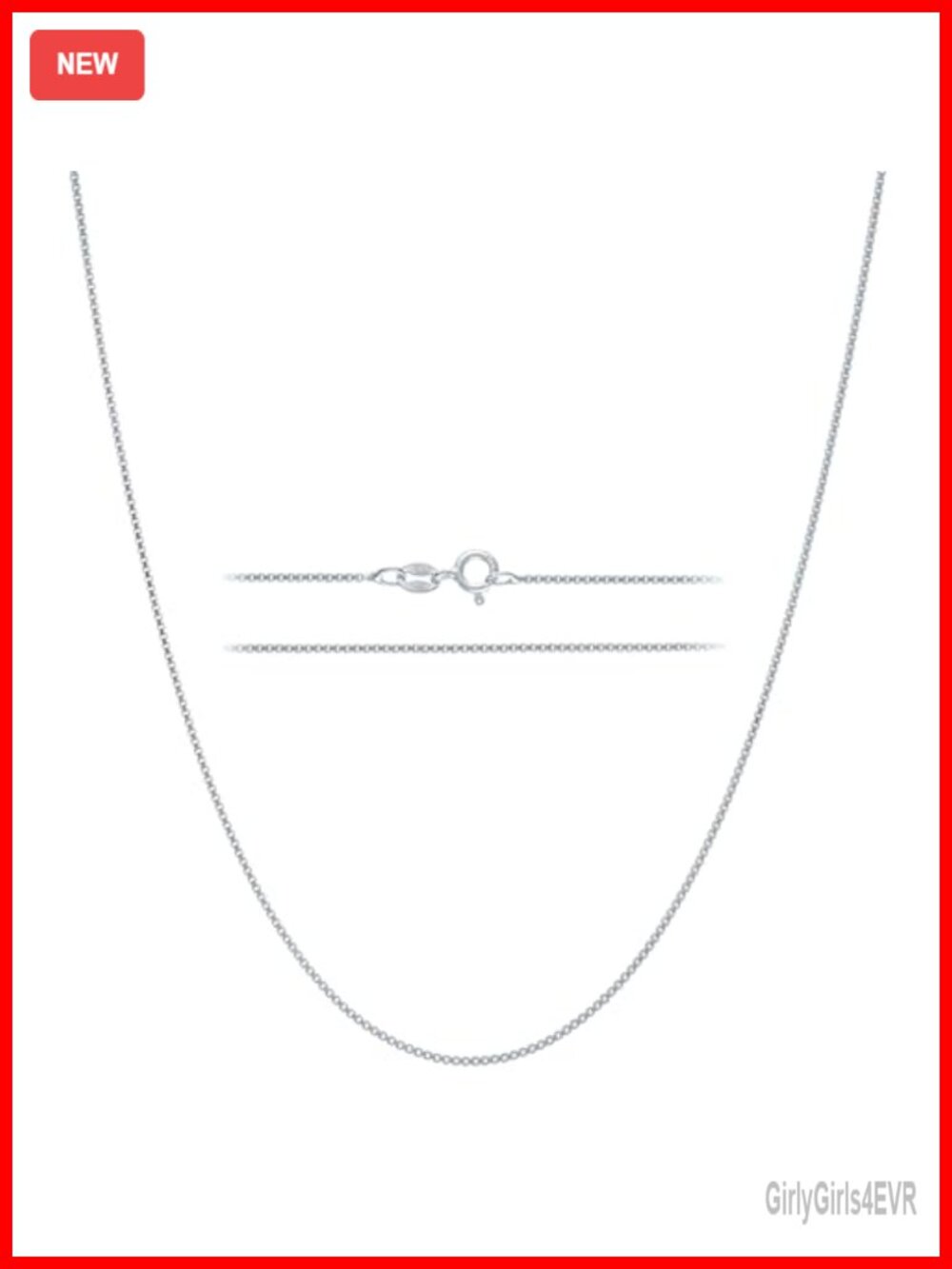 Sterling Silver 1mm Diamond Cut Box Chain Necklace 18 Inch